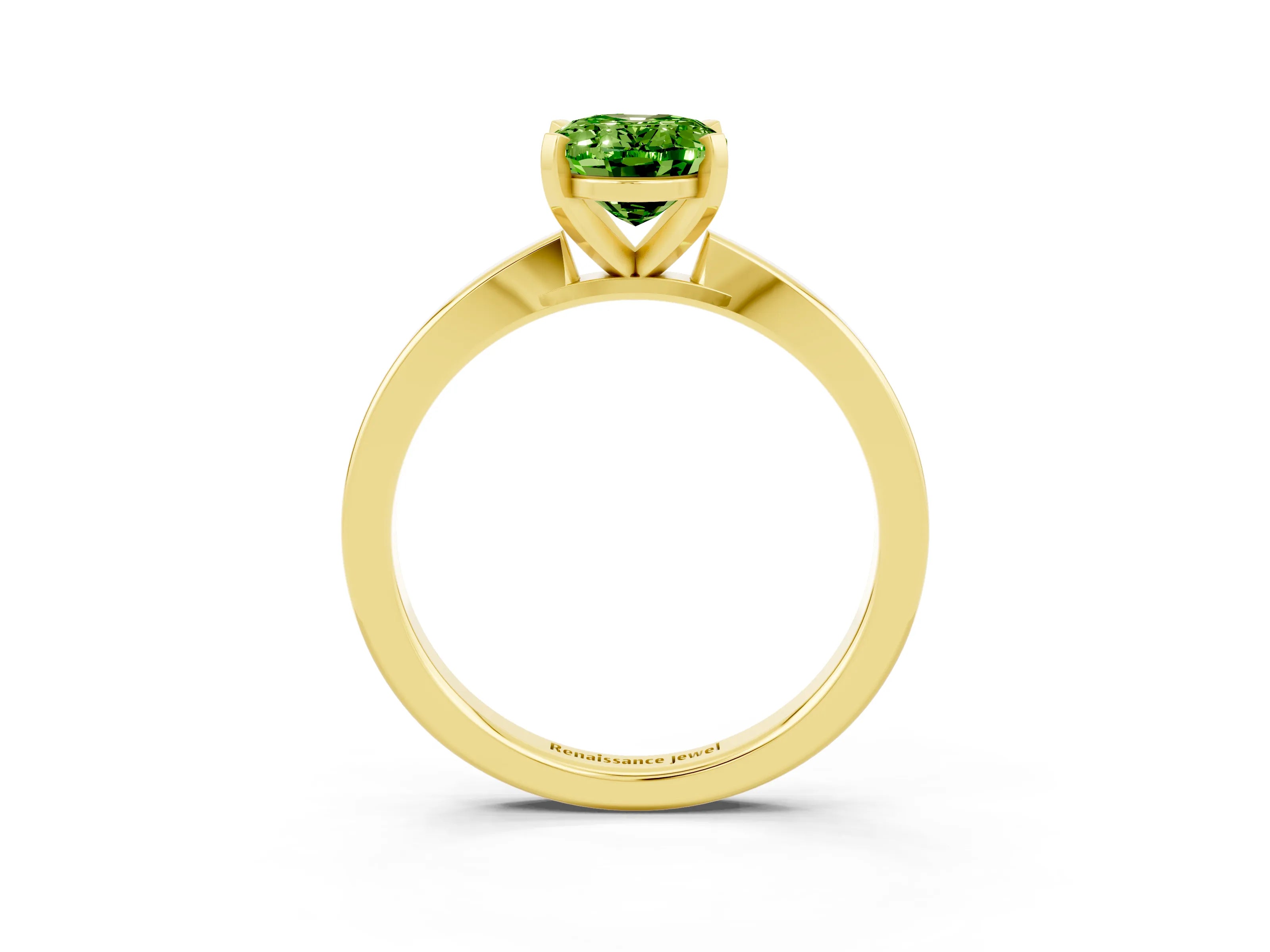 Yellow gold Oval Cut Peridot Solitaire Engagement Ring with Classic Band and Four-Prong Setting_27