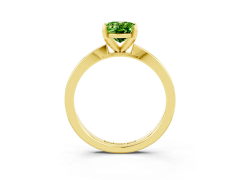 Yellow gold Oval Cut Peridot Solitaire Engagement Ring with Classic Band and Four-Prong Setting_27