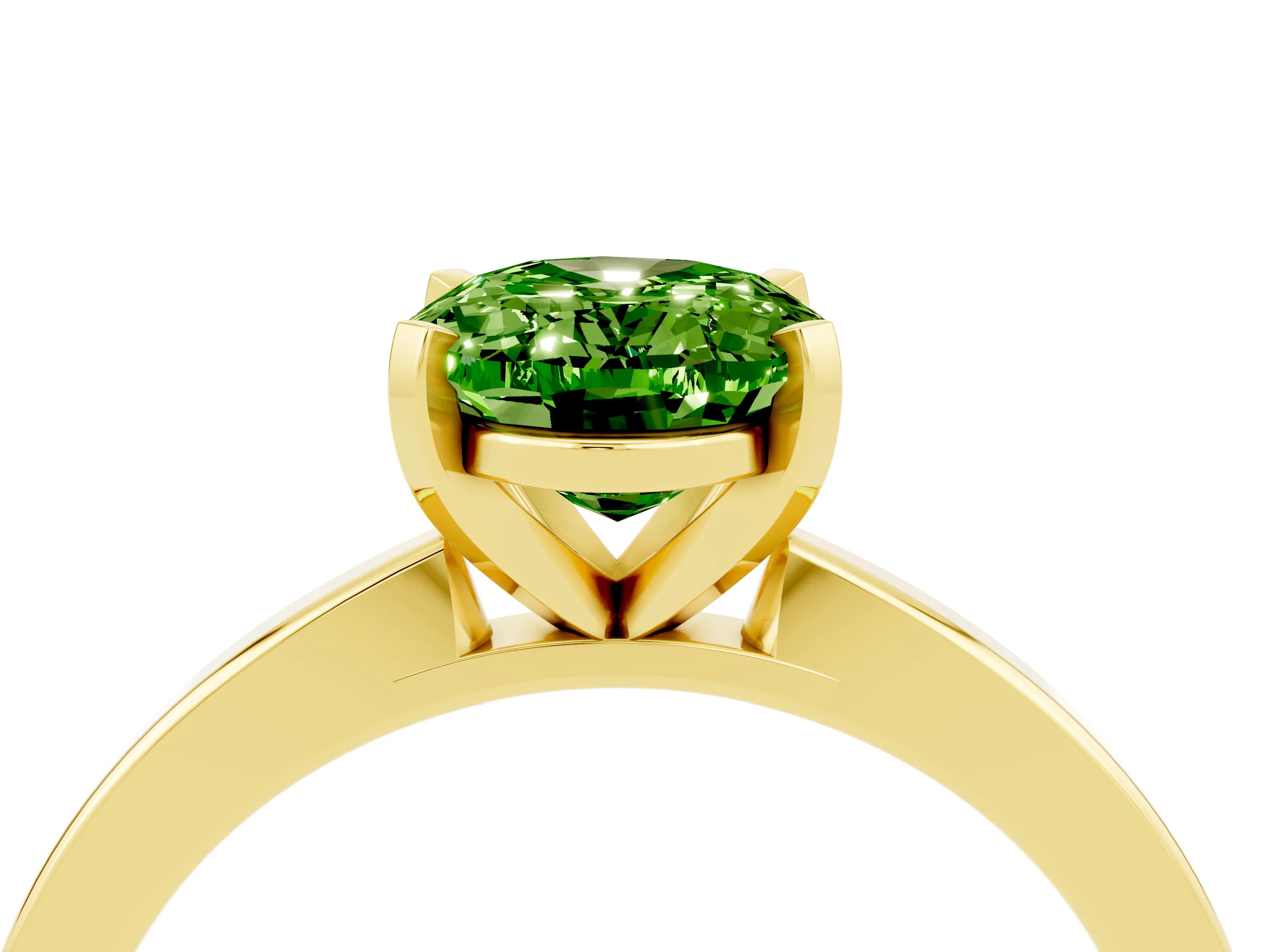 Yellow gold Oval Cut Peridot Solitaire Engagement Ring with Classic Band and Four-Prong Setting_28