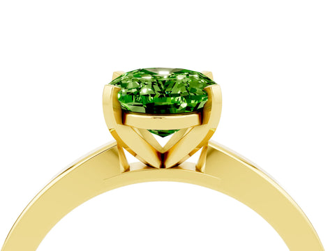 Yellow gold Oval Cut Peridot Solitaire Engagement Ring with Classic Band and Four-Prong Setting_28