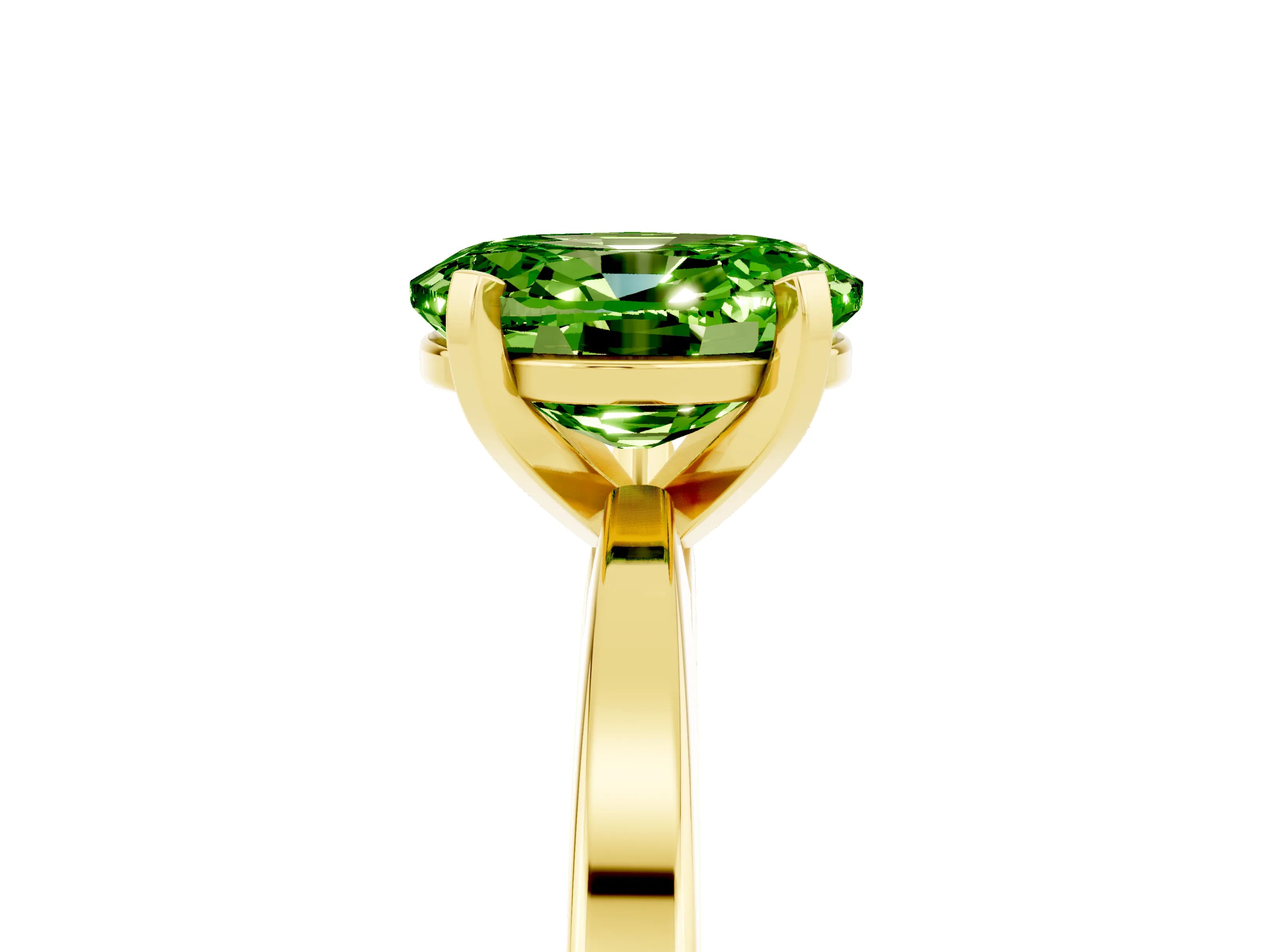 Yellow gold Oval Cut Peridot Solitaire Engagement Ring with Classic Band and Four-Prong Setting_29