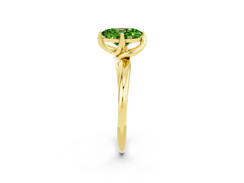 Yellow gold Oval Cut Peridot Solitaire Engagement Ring with Four-Prong Setting and Classic Band_14