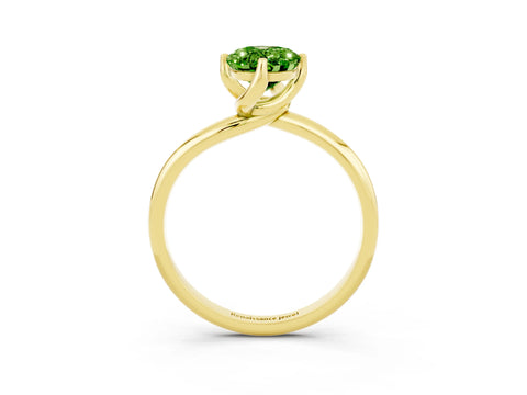 Yellow gold Oval Cut Peridot Solitaire Engagement Ring with Four-Prong Setting and Classic Band_15