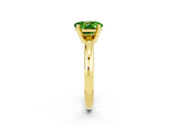 Yellow gold Oval Cut Peridot Solitaire Engagement Ring with Round Band and Four-Prong Setting_2
