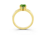 Yellow gold Oval Cut Peridot Solitaire Engagement Ring with Round Band and Four-Prong Setting_3