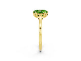 Yellow gold Oval Cut Peridot Solitaire Ring with Flower Prong Setting and Classic Band_14
