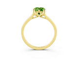 Yellow gold Oval Cut Peridot Solitaire Ring with Flower Prong Setting and Classic Band_15