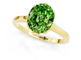 Yellow gold Oval Cut Peridot Solitaire Ring with Flower Prong Setting and Classic Band_37