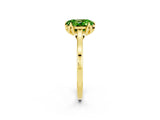 Yellow gold Oval Cut Peridot Solitaire Ring with Flower Prong Setting and Classic Band_38