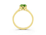 Yellow gold Oval Cut Peridot Solitaire Ring with Flower Prong Setting and Classic Band_39