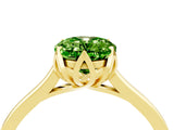 Yellow gold Oval Cut Peridot Solitaire Ring with Flower Prong Setting and Classic Band_40