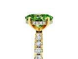 Yellow gold Oval Cut Peridot Solitaire Ring with Round  Pavé Band and Four-Prong Setting_41
