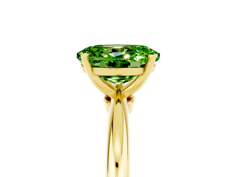 Yellow gold Oval Cut Peridot Solitaire Ring with Six-Prong Setting and Classic Band_5