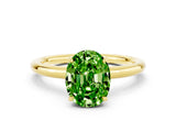 Yellow gold Oval Cut Peridot Solitaire Ring with Thin Band and Four-Prong Setting_12