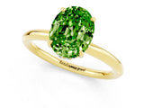 Yellow gold Oval Cut Peridot Solitaire Ring with Thin Band and Four-Prong Setting_13