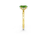 Yellow gold Oval Cut Peridot Solitaire Ring with Thin Band and Four-Prong Setting_14