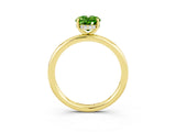 Yellow gold Oval Cut Peridot Solitaire Ring with Thin Band and Four-Prong Setting_15