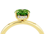 Yellow gold Oval Cut Peridot Solitaire Ring with Thin Band and Four-Prong Setting_16