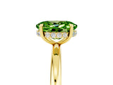 Yellow gold Oval Cut Peridot Solitaire Ring with Thin Band and Four-Prong Setting_17