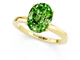 Yellow gold Oval Cut Peridot Solitaire Ring with Thin Band and Prong Setting_13