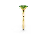 Yellow gold Oval Cut Peridot Solitaire Ring with Thin Band and Prong Setting_14