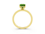 Yellow gold Oval Cut Peridot Solitaire Ring with Thin Band and Prong Setting_15