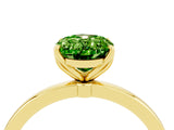 Yellow gold Oval Cut Peridot Solitaire Ring with Thin Band and Prong Setting_16