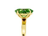 Yellow gold Oval Cut Peridot Solitaire Ring with Thin Band and Prong Setting_17