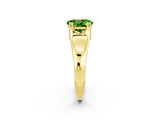 Yellow gold Oval Cut Peridot Solitaire Ring with Wide Band and Prong Setting_2