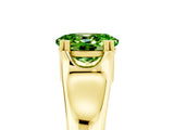Yellow gold Oval Cut Peridot Solitaire Ring with Wide Band and Prong Setting_5
