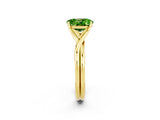 Yellow gold Oval Cut Peridot Solitaire Twist Band Prong Setting Ring_38