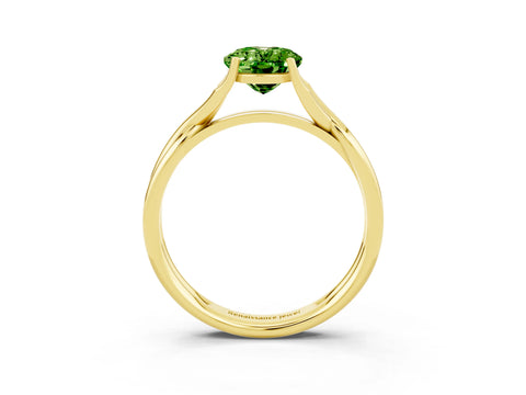 Yellow gold Oval Cut Peridot Solitaire Twist Band Prong Setting Ring_39