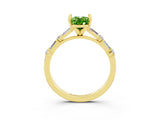 Yellow gold Oval Cut Peridot Solitaire with Side Baguettes and Channel Set Band_3