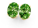 Yellow gold Oval Cut Peridot Stud Earrings_31