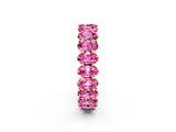Yellow gold Oval Cut Pink Sapphire Eternity Band with Shared Prong Setting_14