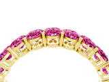 Yellow gold Oval Cut Pink Sapphire Eternity Band with Shared Prong Setting_16