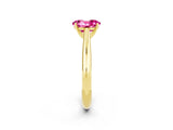 Yellow gold Oval Cut Pink Sapphire Solitaire Engagement Ring with Cathedral Setting and Four-Prong Mount_20