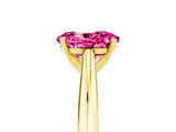 Yellow gold Oval Cut Pink Sapphire Solitaire Engagement Ring with Cathedral Setting and Four-Prong Mount_29