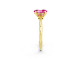 Yellow gold Oval Cut Pink Sapphire Solitaire Engagement Ring with Classic Band and Four-Prong Setting_26