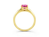 Yellow gold Oval Cut Pink Sapphire Solitaire Engagement Ring with Classic Band and Four-Prong Setting_27