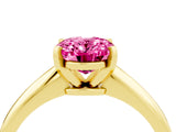 Yellow gold Oval Cut Pink Sapphire Solitaire Engagement Ring with Classic Band and Four-Prong Setting_28
