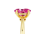 Yellow gold Oval Cut Pink Sapphire Solitaire Engagement Ring with Classic Band and Four-Prong Setting_29