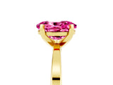 Yellow gold Oval Cut Pink Sapphire Solitaire Engagement Ring with Classic Band and Four-Prong Setting_55