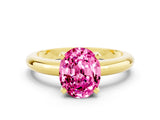 Yellow gold Oval Cut Pink Sapphire Solitaire Engagement Ring with Round Band and Four-Prong Setting_24