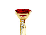 Yellow gold Oval Cut Ruby Engagement Ring with Side Stone Accents and Four-Prong Setting_32