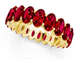 Yellow gold Oval Cut Ruby Eternity Band with Shared Prong Setting_1
