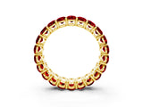 Yellow gold Oval Cut Ruby Eternity Band with Shared Prong Setting_3