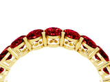 Yellow gold Oval Cut Ruby Eternity Band with Shared Prong Setting_4