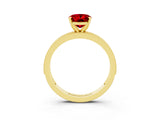 Yellow gold Oval Cut Ruby Milgrain Pavé Engagement Ring with Four-Prong Setting_15