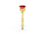 Yellow gold Oval Cut Ruby Solitaire Celtic Knot Ring with Four-Prong Setting_14